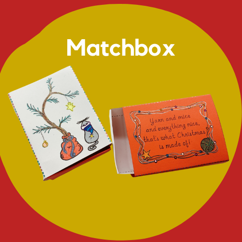 A decorative matchbox with Christmas colors
