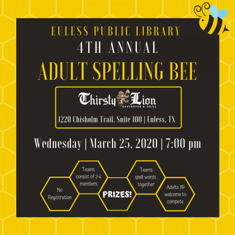 Picture of bee/honeycomb designed information about spelling bee.