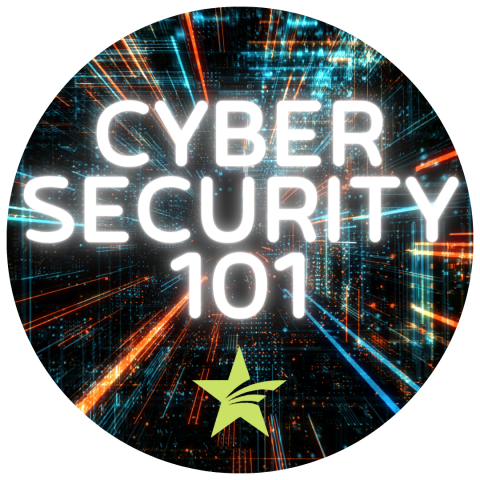 cyber space background with the text Cyber Security 101